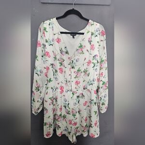 Express Floral Front-Zip Romper